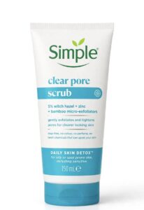 Simple clear pore scrub